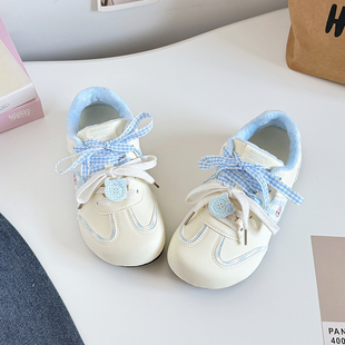 女童加绒鞋子2025冬季新款大童休闲运动小白鞋二棉百搭学生德训鞋