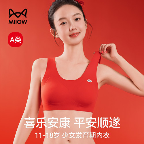 猫人本命年红色少女文胸套装