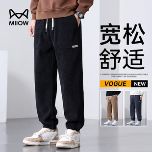 冬裤 子防风直筒长裤 慵懒复古男款 猫人男士 外裤 2025新款 美式 休闲裤
