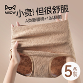 收腹抗菌全棉裆女生三角短裤 猫人高腰内裤 女士纯棉2026新款 不夹臀