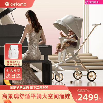 德拉玛（DELAMA）Q2遛娃神器婴儿推车高景观0-4岁可坐可躺换向轻