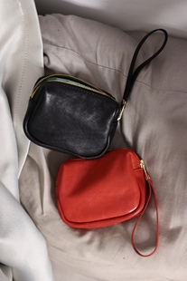 独行野兽真皮头层植鞣牛皮小方包零钱包钥匙包卡包