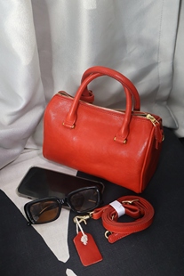 独行野兽原创头层植鞣牛皮真皮女包波士顿手提包斜挎包时尚百搭