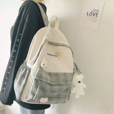 书包女2024新款双肩包高颜值简约背包包大学初中生大容量旅游轻便