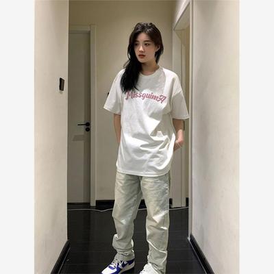 纯棉白色短袖T恤女宽松潮