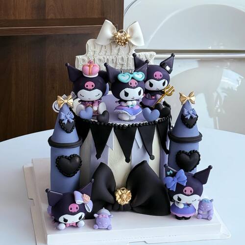 网红三丽鸥蛋糕装饰摆件PVC派对库洛米生日快乐模具儿童生日插件