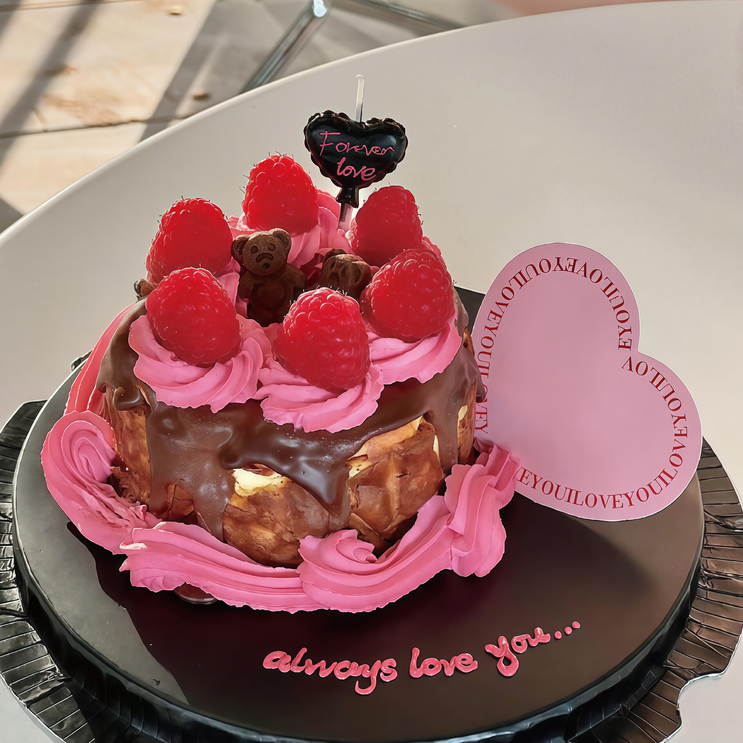 2026情人节红色iloveyou卡片蛋糕装饰爱心蜡烛情侣节日烘焙装扮