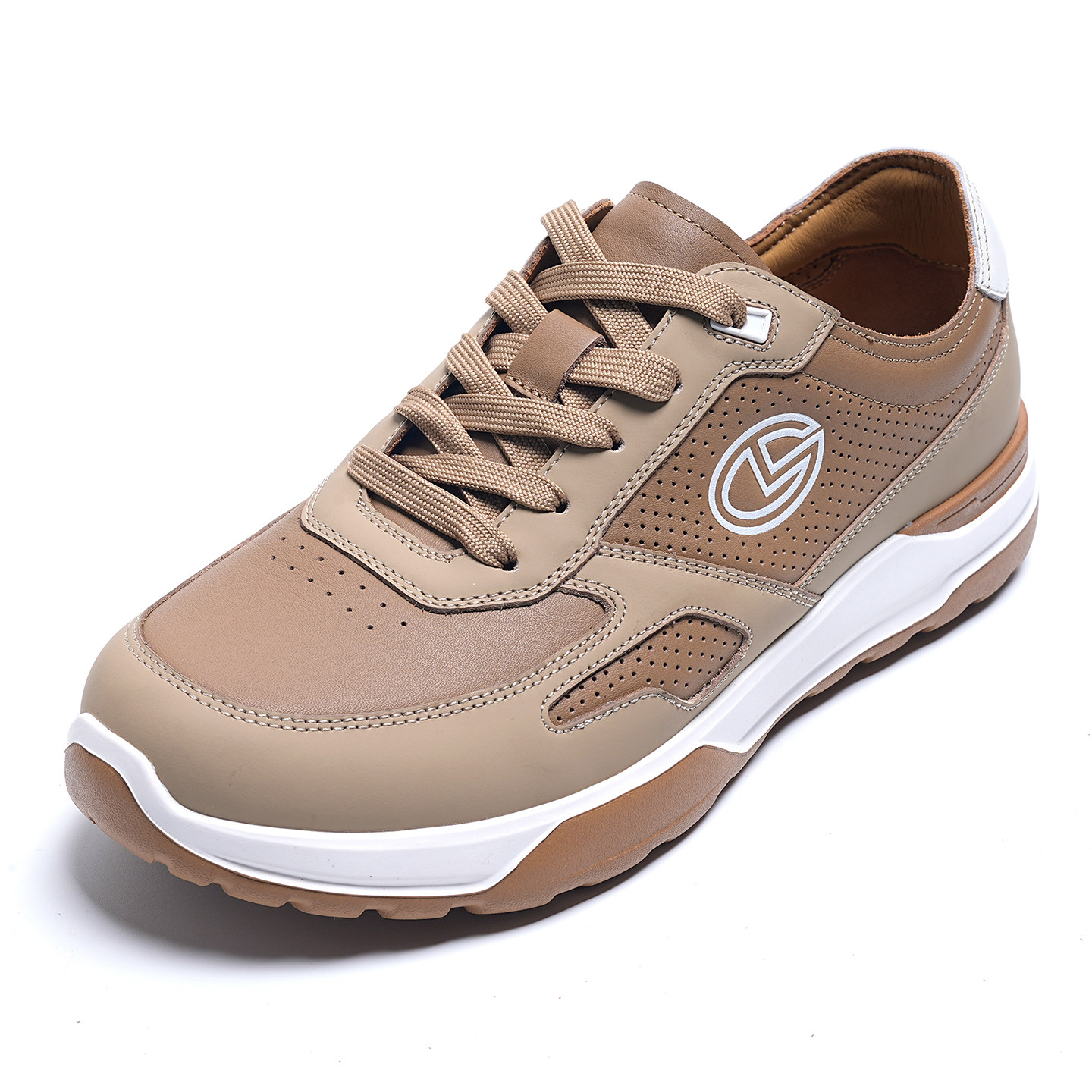 金利来男鞋2026夏季新款真皮镂空运动休闲皮鞋男健步鞋超轻慢跑鞋