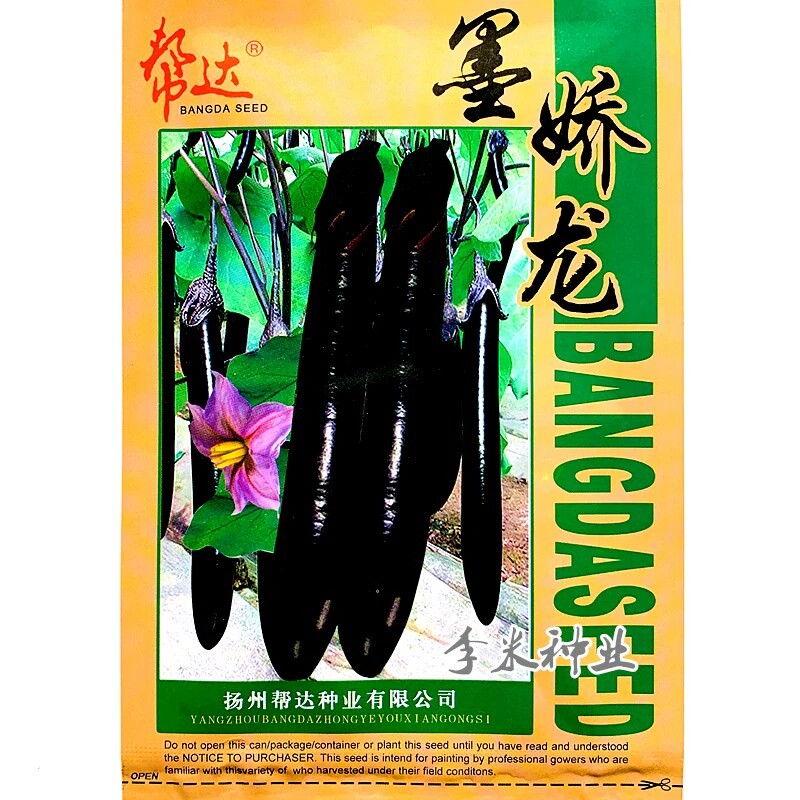 墨娇龙紫黑长茄子种籽邦达种业耐热耐湿抗病农家早春季播蔬菜种孑