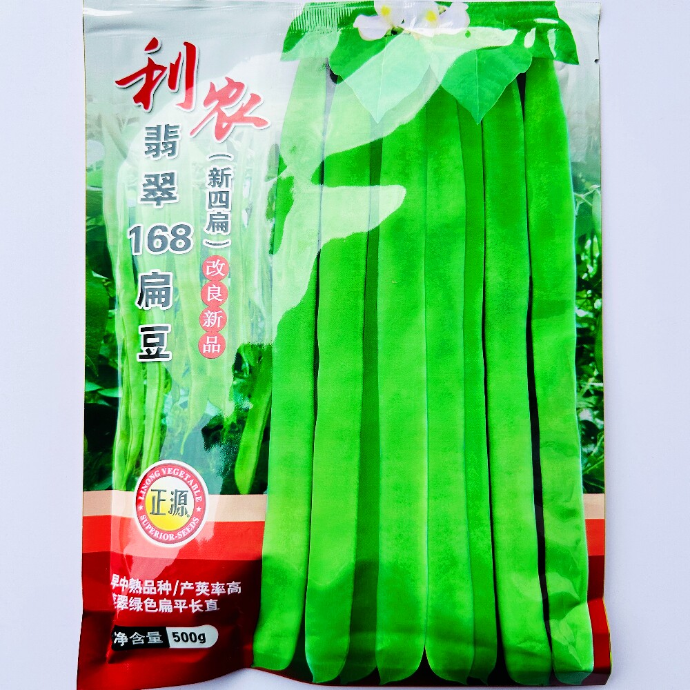 利农翡翠168白花扁豆种子高产抗病早中熟翠绿四扁四季豆架豆种籽