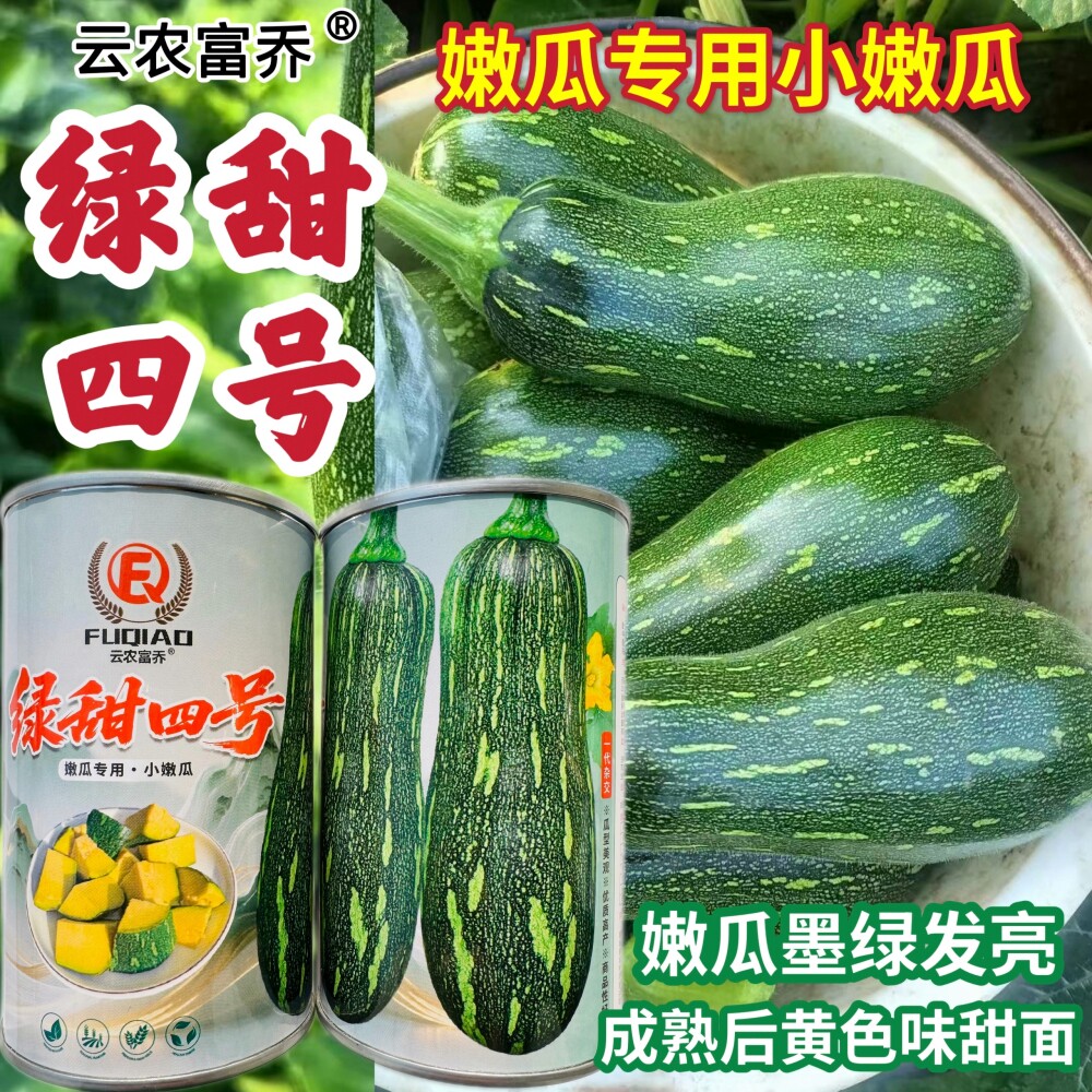 绿甜四号南瓜种子嫩瓜墨绿发亮有花斑杂交蜜本南瓜种籽老瓜味甜面