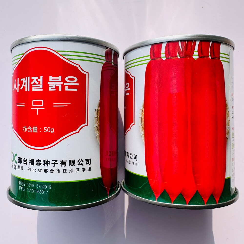 四季红杂交水萝卜种子 国外引进三系杂交红皮白肉萝卜种籽种孑
