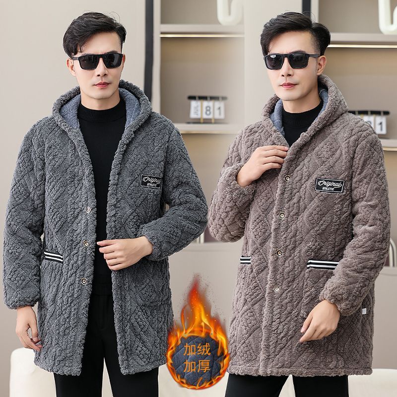 四川省服加绒加厚棉衣中长款冬季爸爸大码工作服棉服新款罩衣外套