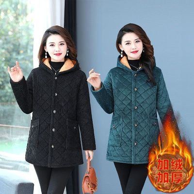 四川省服三层加绒加绒罩衣年轻款棉衣女大码连帽新款中长保暖上衣