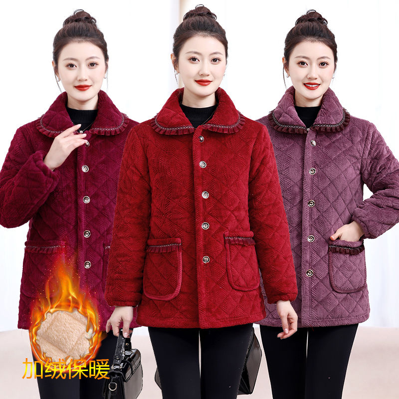 四川省省服新款大码棉衣棉服女外套保暖罩衣加绒加厚棉袄冬季大码