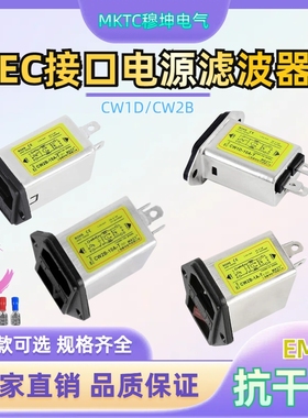 带灯音响净化插座EMI抗干扰CW2B1A3A6A10A单相交流低通电源滤波器