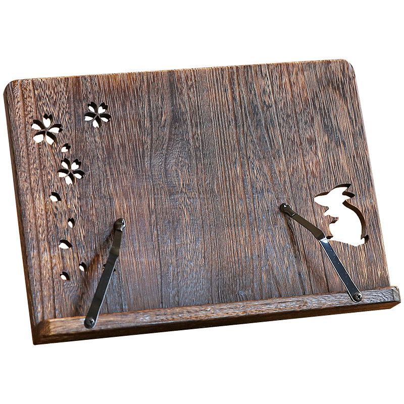 实木书法临摹字帖架学生读书看书阅读架桌面平板诵抄经曲谱书架子