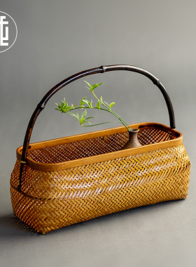 精品竹编收纳筐家用茶具收纳