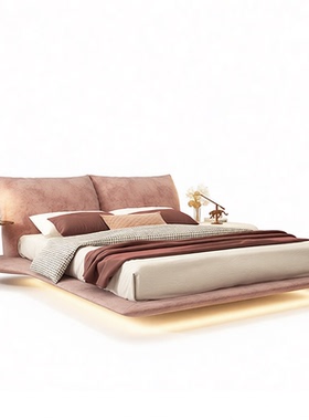 edra花瓣床悬浮床意式极简轻奢主卧床软包大户型别墅双人实木婚床