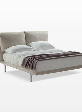 Poltrona frau意式极简约john-john约翰小象耳朵床悬浮高脚双人床