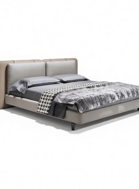 Minotti Tatlin Soft塔特林书包床意式极简设计师主卧1.8布艺床