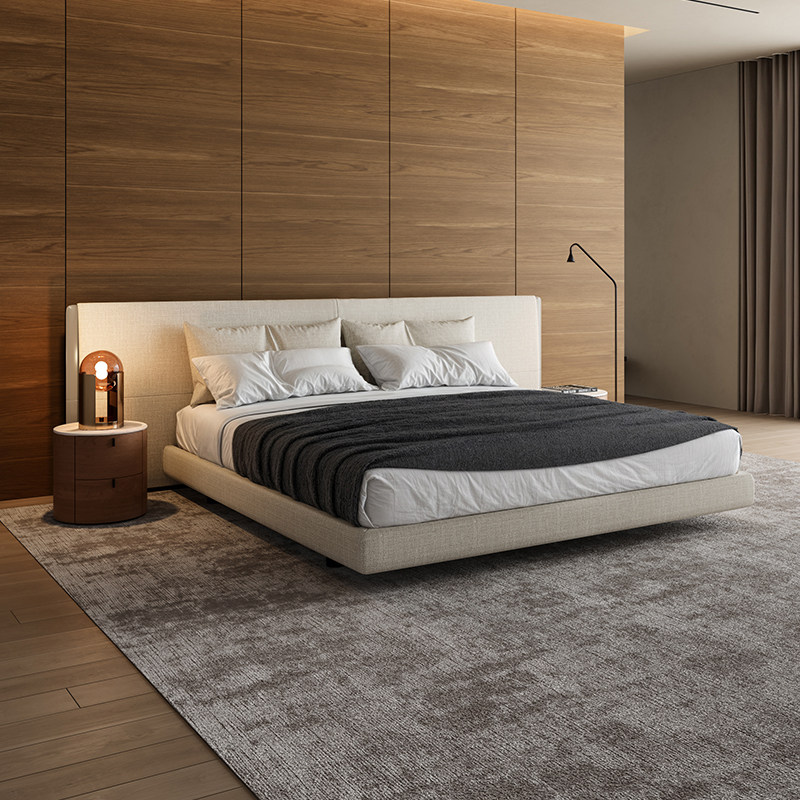 意式极简1.8布艺床婚床高级感