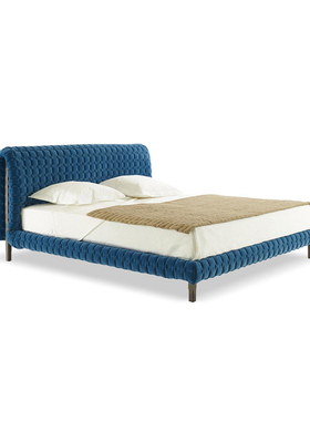 ligne roset写意空间Ruche床设计师主卧意式极简法式奶油风布艺床