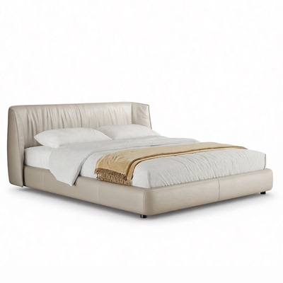 意式极简真皮床轻奢高级主卧床