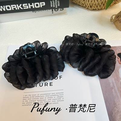 亮纱蓬松云朵泡泡抓夹女2025新款大号发量多鲨鱼夹发抓发夹后脑勺