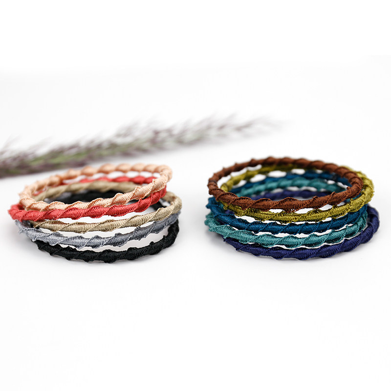 螺旋纹高弹力多色百搭无缝扎头绳