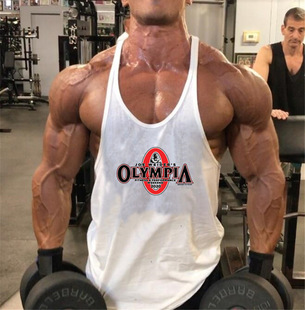欧美肌肉健身细肩带背心男夏季宽松奥赛训练服健美健身房打底衫