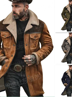 Men's  jacket with multiple pockets and zippered coat夹克男