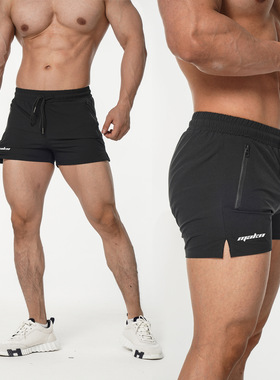 欧美大码沙滩运动休闲男士短裤GYM跑步训练健身健美三分裤速干