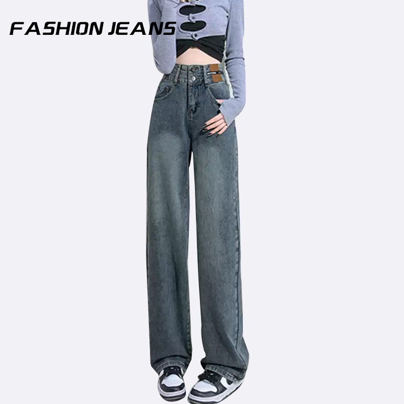 阔腿裤女薄款2024牛仔裤直筒宽松