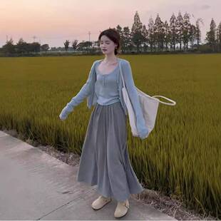 女 入秋装 搭配一整套时尚 穿搭显瘦盐系穿搭温柔时尚 减龄三件套装