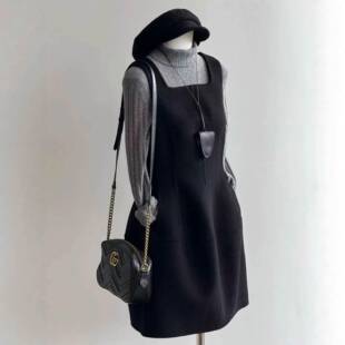 巨好看的秋冬韩风chic一整套松弛感打底衫背心连衣裙两件套装女冬