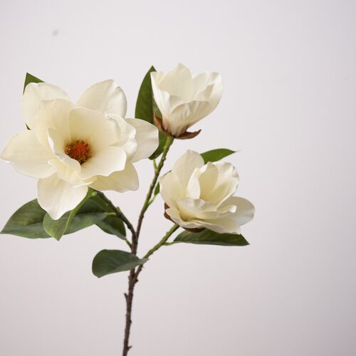 仿真花三头玉兰酒店陈列轻盈家居装饰花艺师插花摄影道具摆件陈设