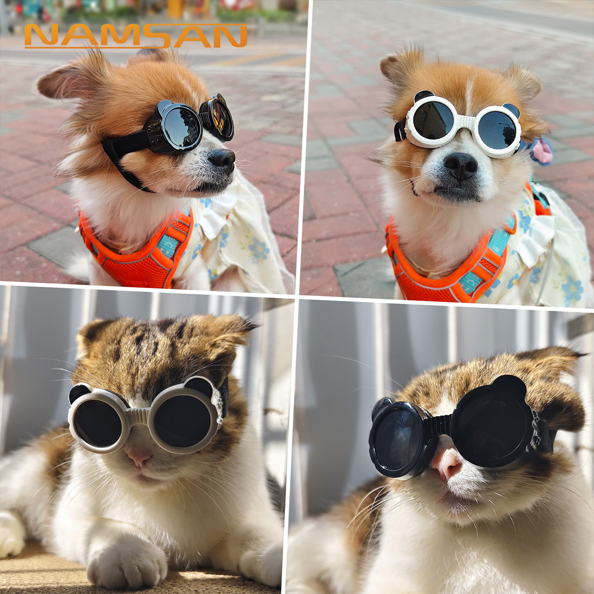 NAMSAN熊猫眼镜猫咪狗狗墨镜