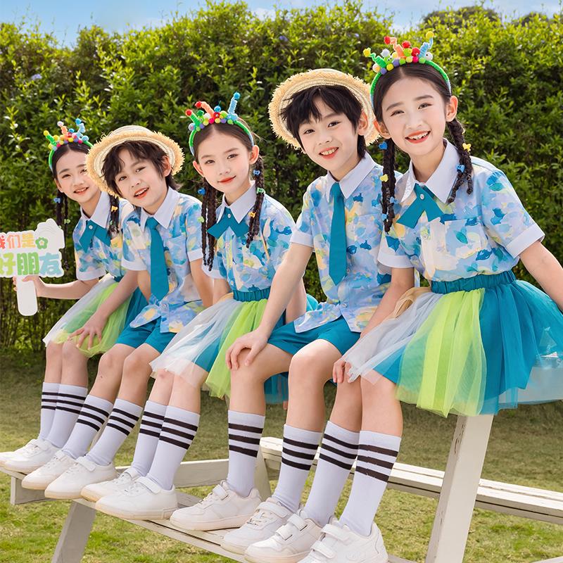 波叮熊六一兒童表演服裝小學(xué)生運(yùn)動(dòng)會(huì)啦啦隊(duì)演出服幼兒園舞蹈班服