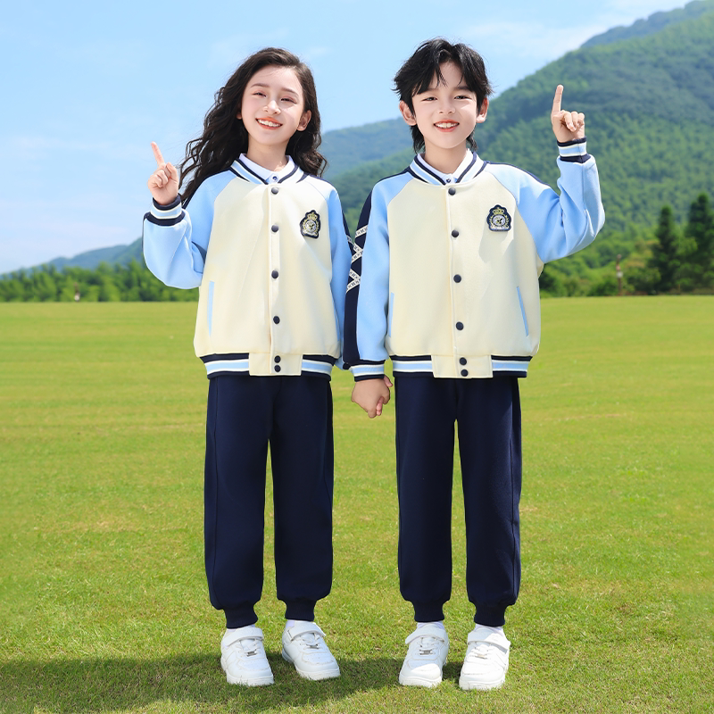 小学生纯棉棒球服班幼儿园校服