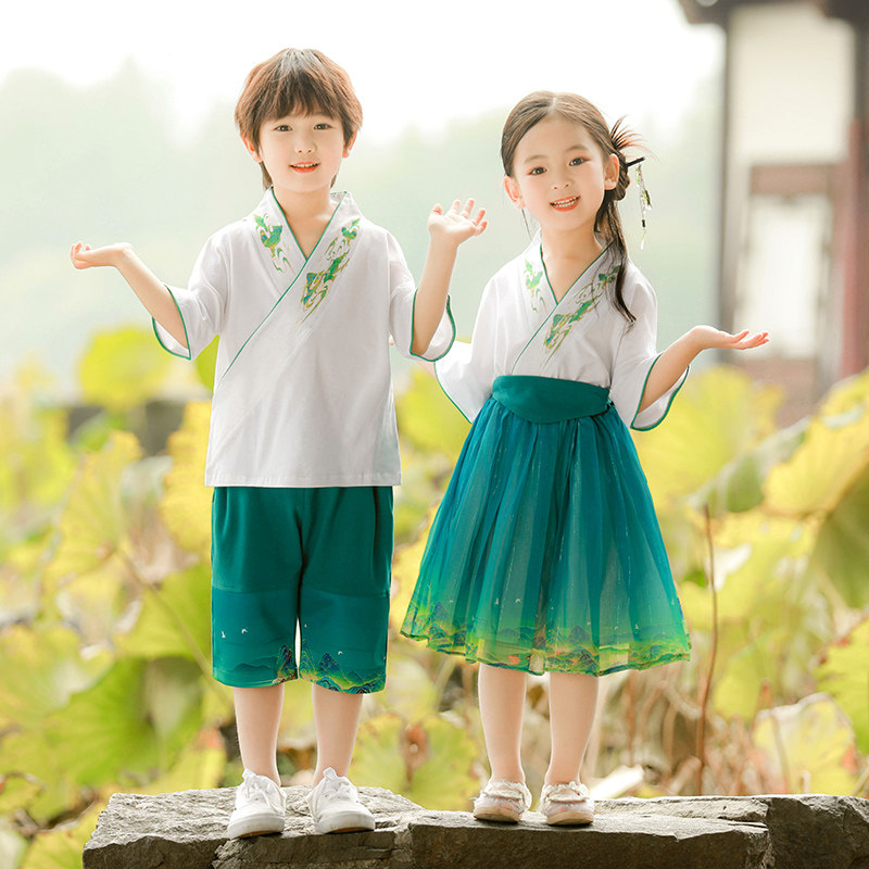 幼儿园服夏季童班中国风民