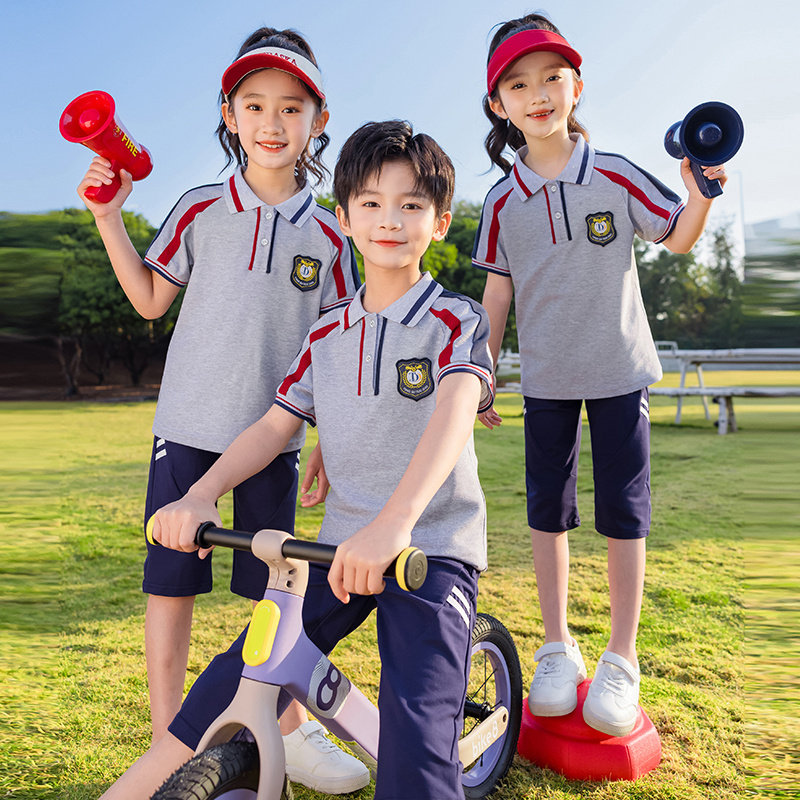 幼儿园园服夏季新款儿童短袖中长裤班服套装一年级小学生校服演出