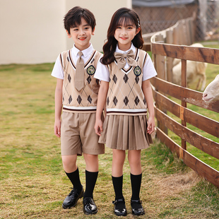 班服英伦学院风小学生校服儿童毕业拍照六一表演服 幼儿园园服夏季