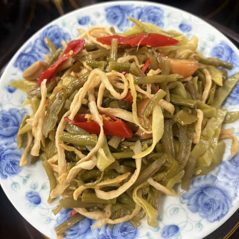 腌菜大杂烩湖北黄冈特产手工制作下饭菜腌豆角苕杆咸菜辣椒