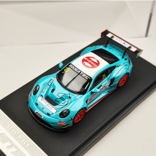 SR1:64 保时捷911GT3 R赛道版 奶白色288号合金汽车模型收藏