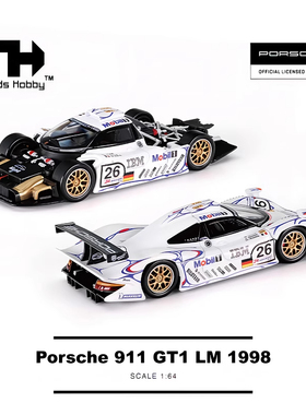 TH保时捷911GT1冠军车赛车模型1998年勒芒PORSCHE1/64跑车模型