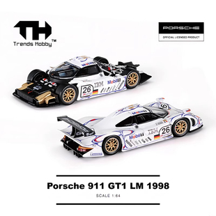 TH保时捷911GT1冠军车赛车模型1998年勒芒PORSCHE1/64跑车模型