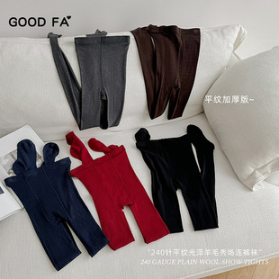 袜女批发 u秀场发热打底裤 2024秋冬新款 240针精纺羊毛平纹带后跟m