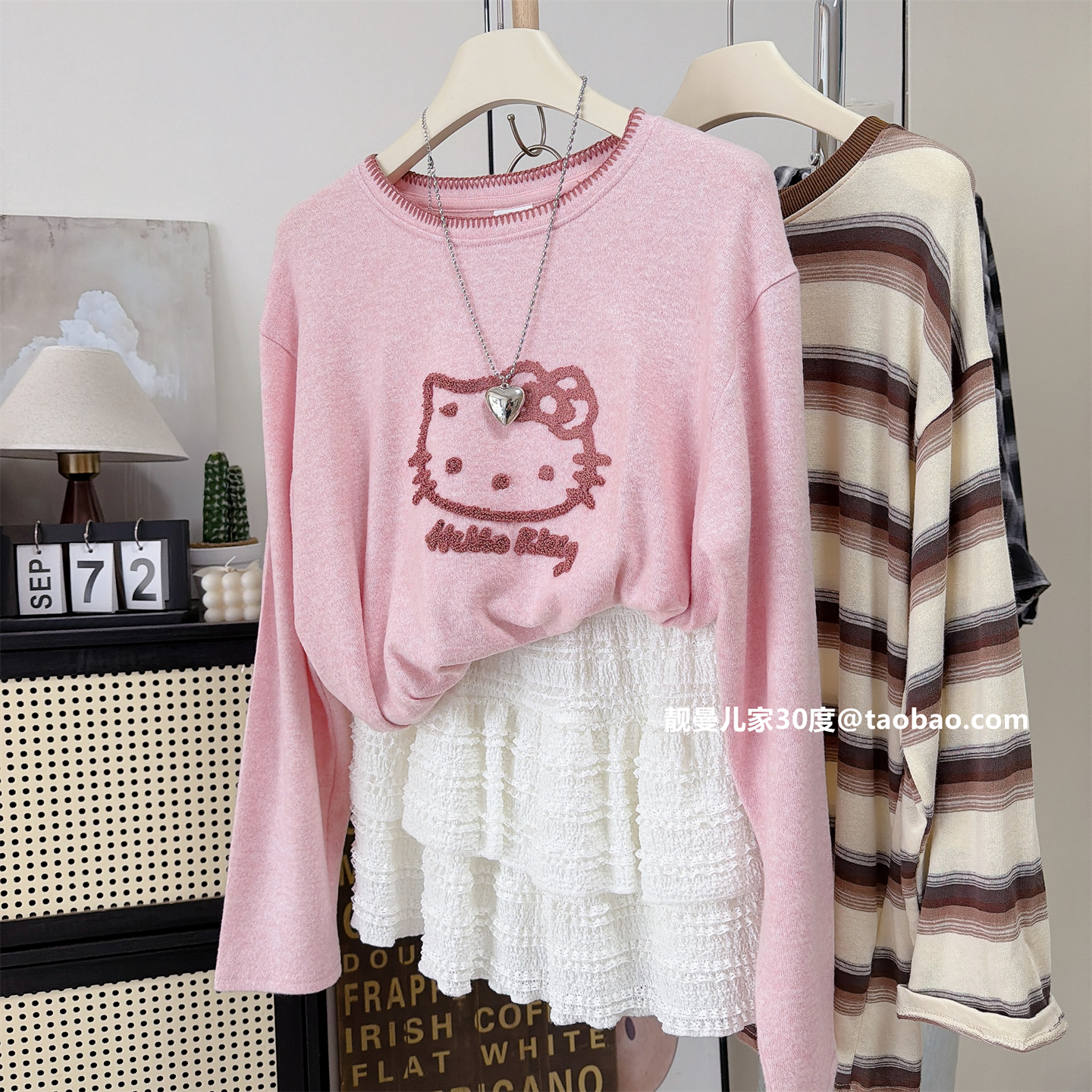 甜美可爱软糯舒适仿羊绒宽松上衣