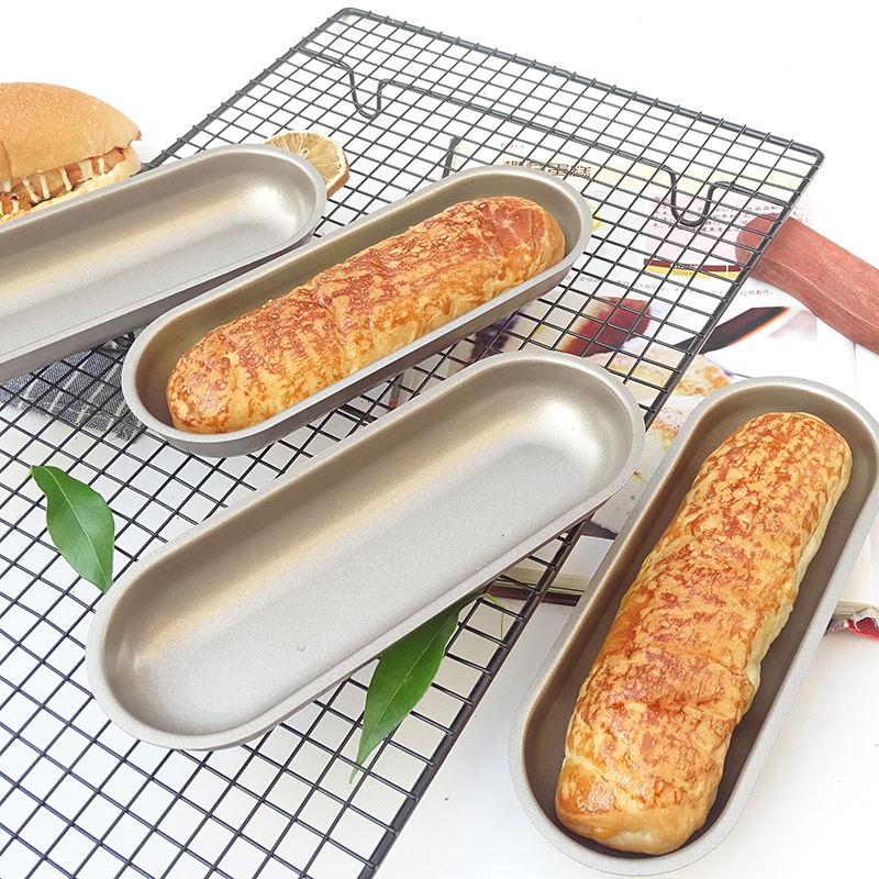 热狗面包模具长条香肠火腿蛋糕胚子耐高温烤箱用烤盘烘焙工具-封面